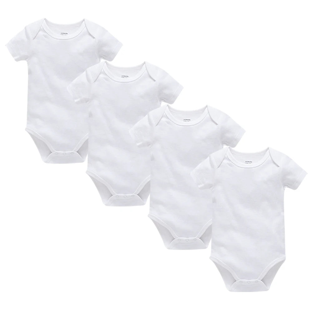 2/3/4/5/6 Pcs/set Blank Baby Bodysuit White Newborn Rompers 100% Cotton Kids Jumpsuit Short Sleeve Baby Clothing Set For 0-24M