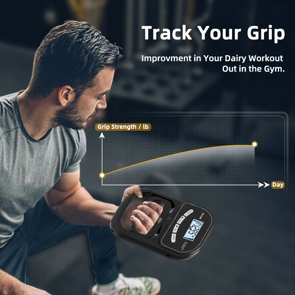 NEW Grip Strength Tester 265Lbs/120Kg Digital Hand Dynamometer Grip Strength Meter USB LCD Screen Hand Grip Dynamometer