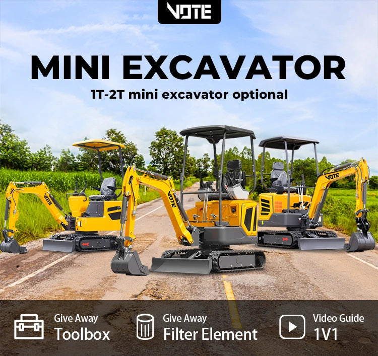 Best selling 1 ton 1.2 ton 1.6 ton 2 ton mini excavator multi functional hydraulic crawler customizable  gardening applications