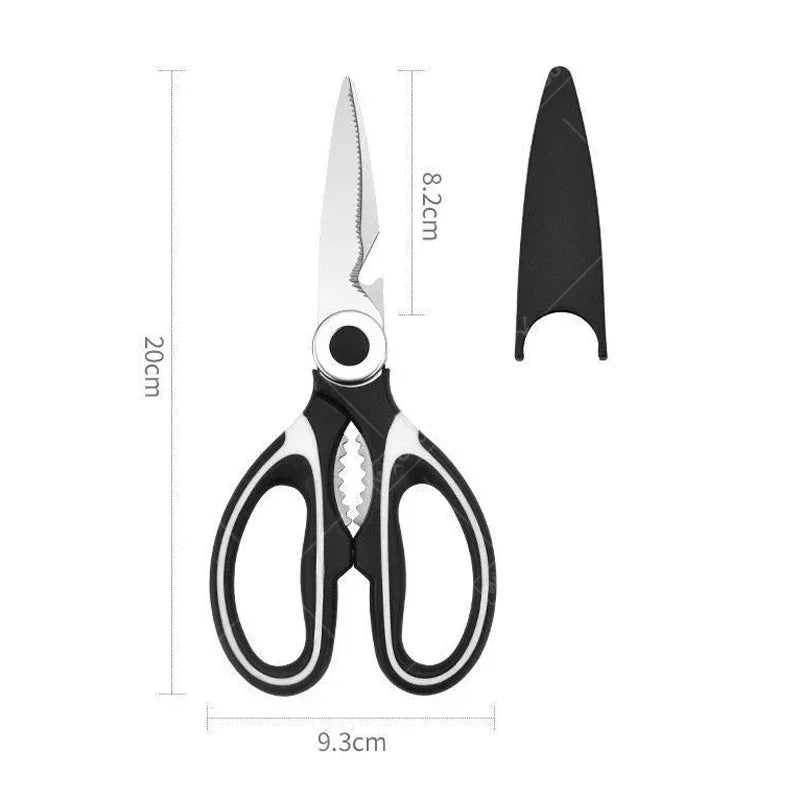 WXCOO Chicken Bone Scissors Stainless Steel Cutting Knife Kitchen Scissors Multifunctional Food Scissors Slicing Fish Meat Knife