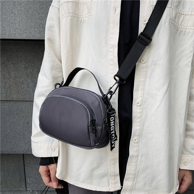 Casual Men's Single Shoulder Crossbody Bag  Mobile Phone Bag Dance Front Hanging Bag Leisure Fashion Brand Soft Nylon Mat...