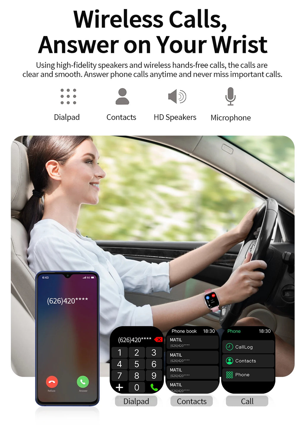 NEW Smart Watch Full Screen Multi-color Watch Strap Wireless Call For Android/IOS Message Reminder Outdoor Sport Watch Men Women