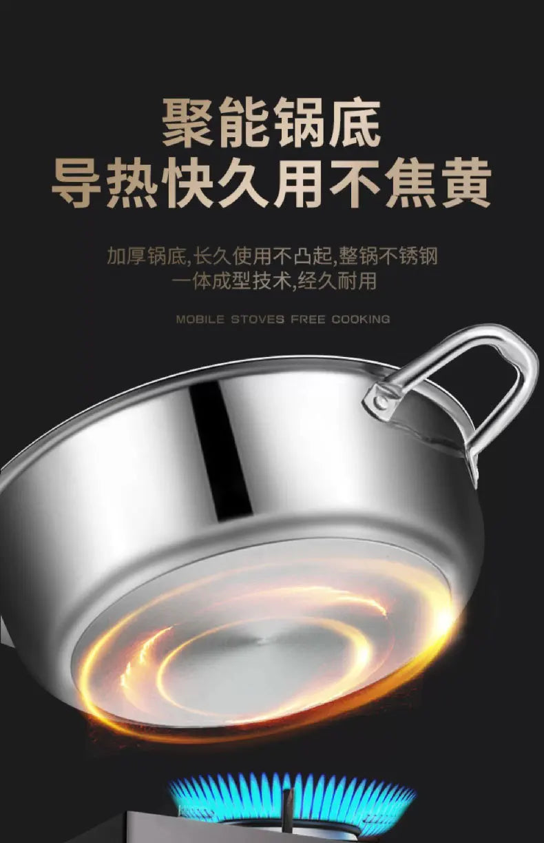 Stainless steel soup pot honeycomb non stick pot no oil fume household hot pot induction cooker gas stove universal