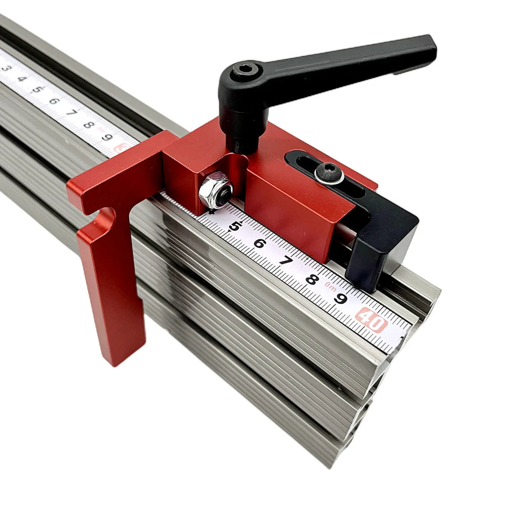 Miter Track Stop T-Slot T-Tracks Stop Chute Locator Aluminium Alloy Backing Connector for Woodworking Guide Rail Table Saw DIY