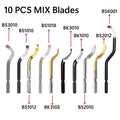 10PCS Deburring Blades Set High-Speed Steel Rotary Blades for Precision Deburring Compatible with Universal Deburring Tools