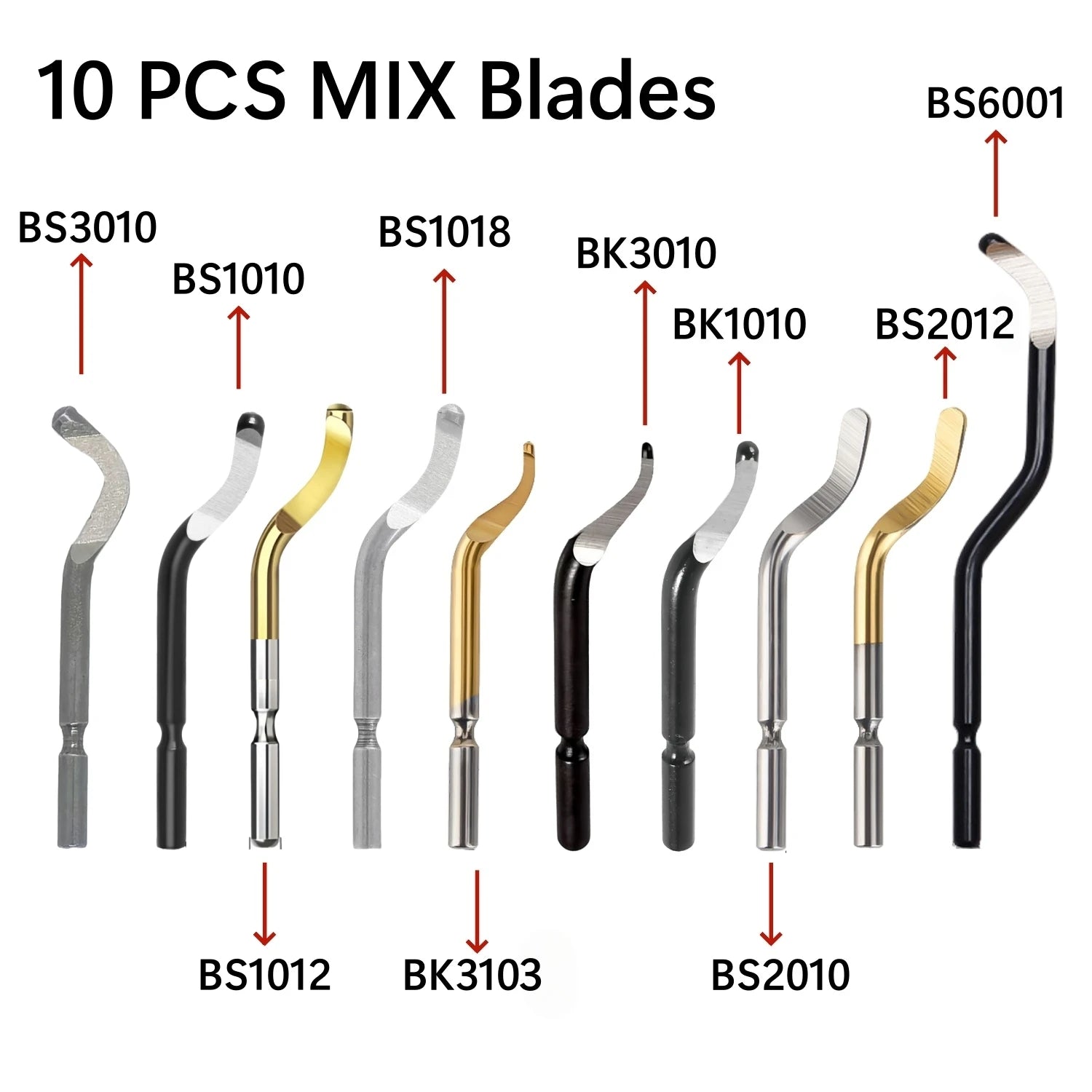 10PCS Deburring Blades Set High-Speed Steel Rotary Blades for Precision Deburring Compatible with Universal Deburring Tools