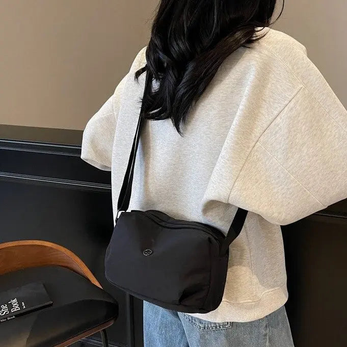 New 2025 Multi-Layer Casual Women's Crossbody Bag Portable Multi-Pocket Lightweight Waterproof Nylon Bag Soft Square Bag