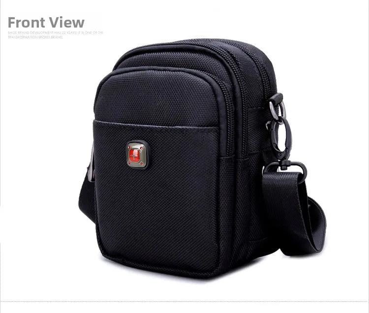 Large Capacity Oxford Cloth Military Knife Crossbody Bag for Men Commuting Work Bag Outdoor Waist Bag Bucket Shape Zipper Clo...