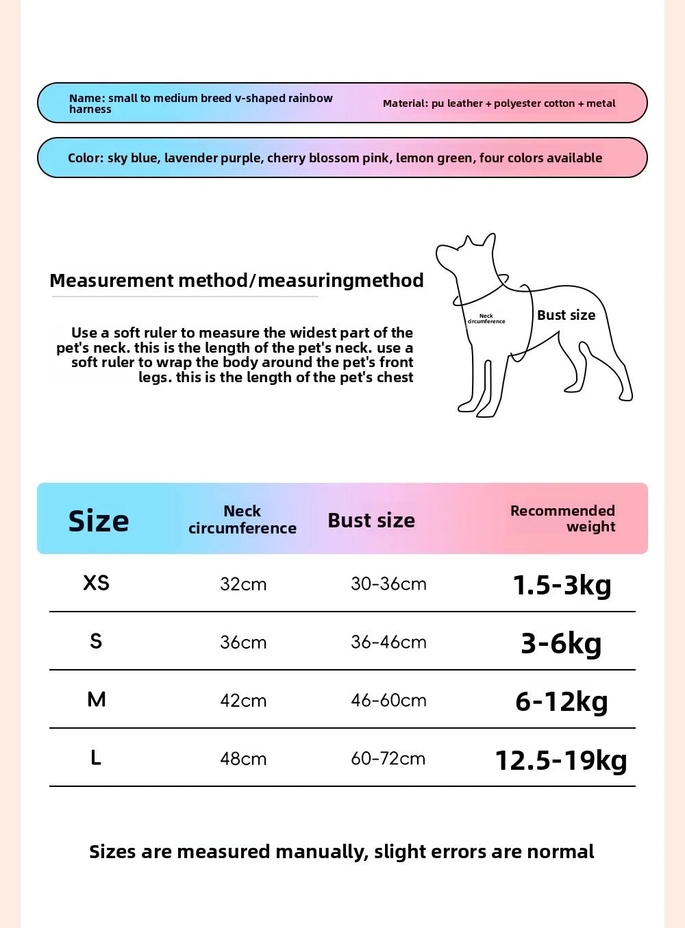 Hakimi Leash Dog Walking Harness Breathable Lightweight No Pulling Neck Collar for Small to Medium Dogs like Shiba Inu And Corgi