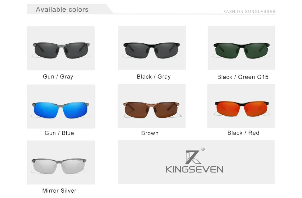 KINGSEVEN UV400 Polarized Men Sunglasses Cycling Driving Mirror Lens Male Glasses Anti-glare Women Fishing High Quality Eyewear