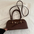 Modern  Shaped Women's Handbag Crossbody Commuter Bag Fashionable Retro Bowling Bag Soft Handle Polyester