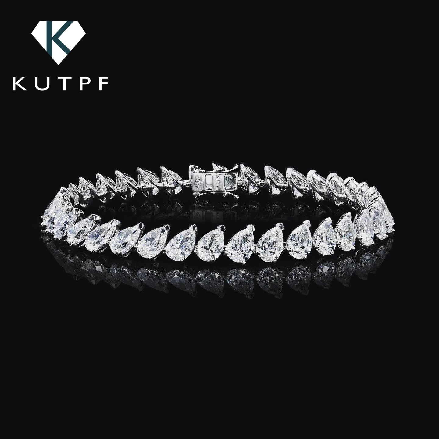 Certified 0.5carat Pear Cut Moissanite Diamond Tennis Bracelets for Women 925 Sterling Silver Waterdrop Shape Wrist Chain