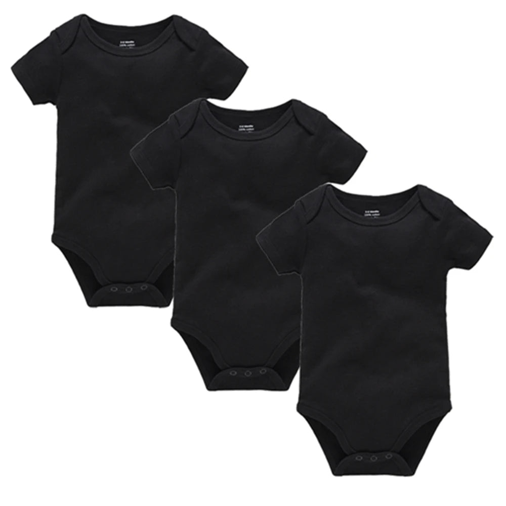 2025 Solid White Baby Clothes Short Sleeve Cotton Baby Girls Boys Bodysuit Newborn body bebe 0-24 months Infant Jumpsuit