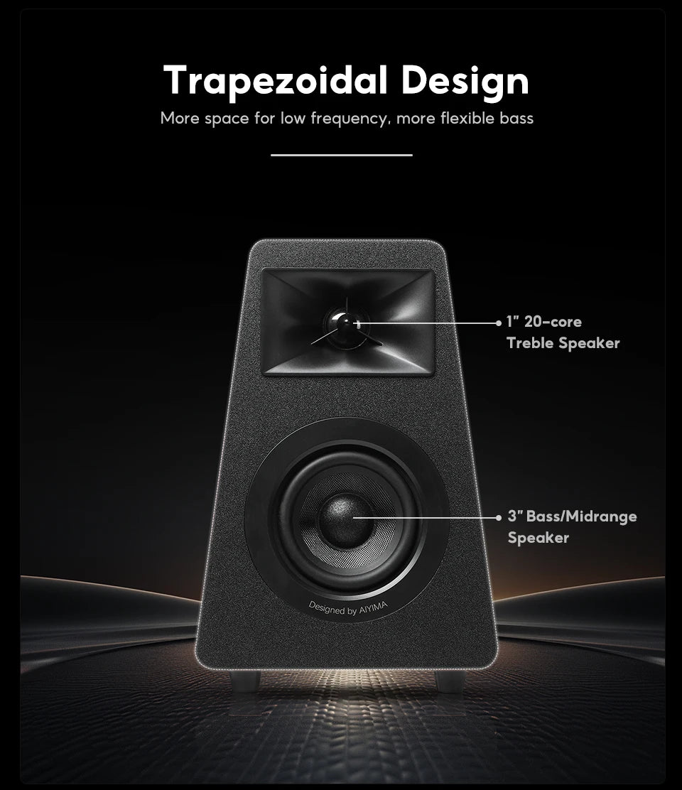AIYIMA S30 Active Bookshelf Speakers Bluetooth 5.3 Wooden 100W Studio Monitor Speakers Hifi Home Theater Subwoofer Orange/White