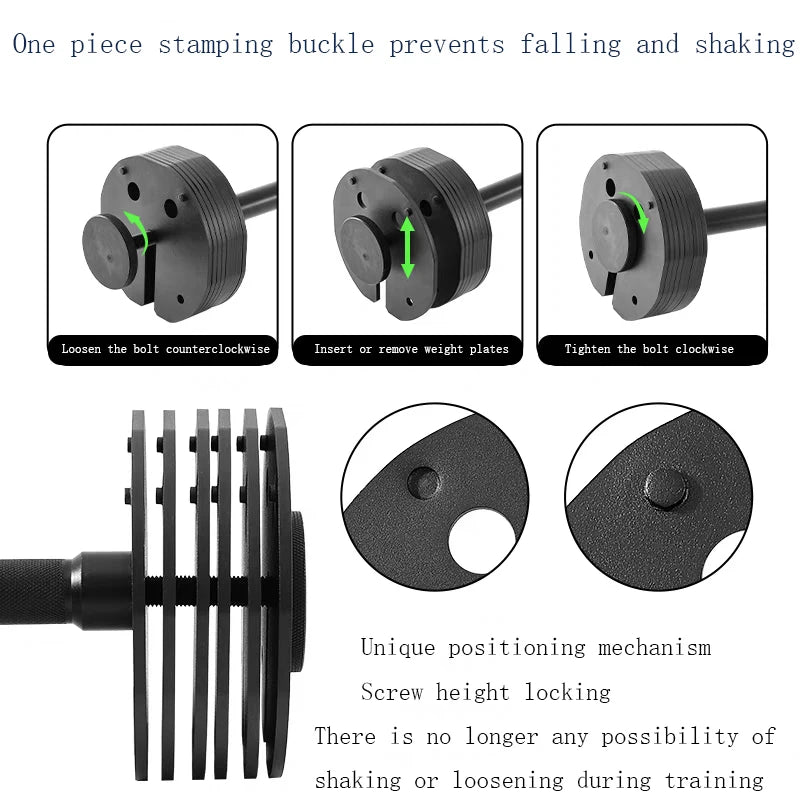 Quick Disassembly Plug-in Adjustable Dumbbells Multifunctional Men's Fitness Arm Muscle 1kg Incremental Steel Dumbbell