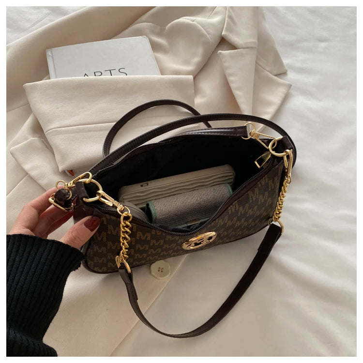 Vintage Floral Print Underarm Bag Women's Crossbody Shoulder Bag Casual Versatile Small Bag Popular Female Fashion Design