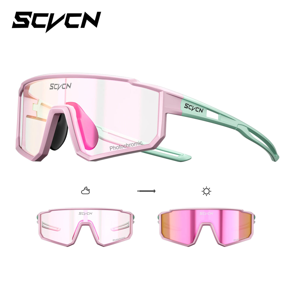 SCVCN New Photochromic Children Cycling Glasses Outdoor Sports Sunglasses Kids Road Bikes Cycling Eyewear UV400 Fashion Goggles