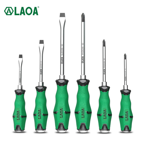 1pcs LAOA Magnetic Screwdriver Phillips Slotted Screwdrivers Set Hardness 58HRC Alloy Steel with Tap Knock Function