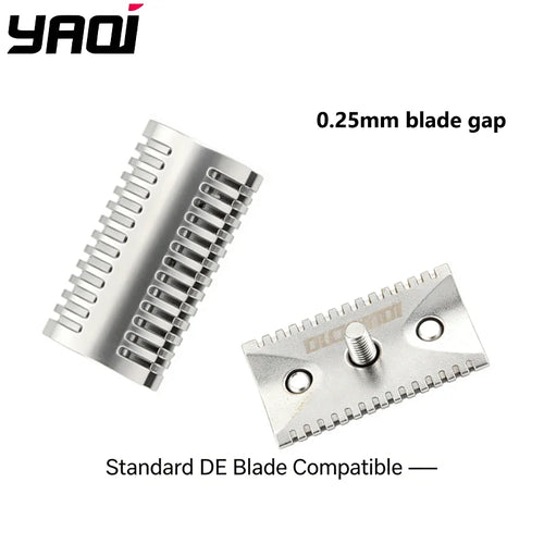 2026 YAQI Matte Chrome Color Mellon Mens Safety Razor Head for Shaving Razors