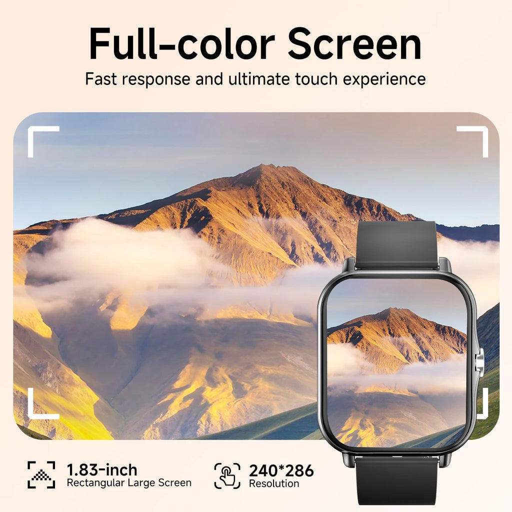NEW Smart Watch Full Screen Multi-color Watch Strap Wireless Call For Android/IOS Message Reminder Outdoor Sport Watch Men Women