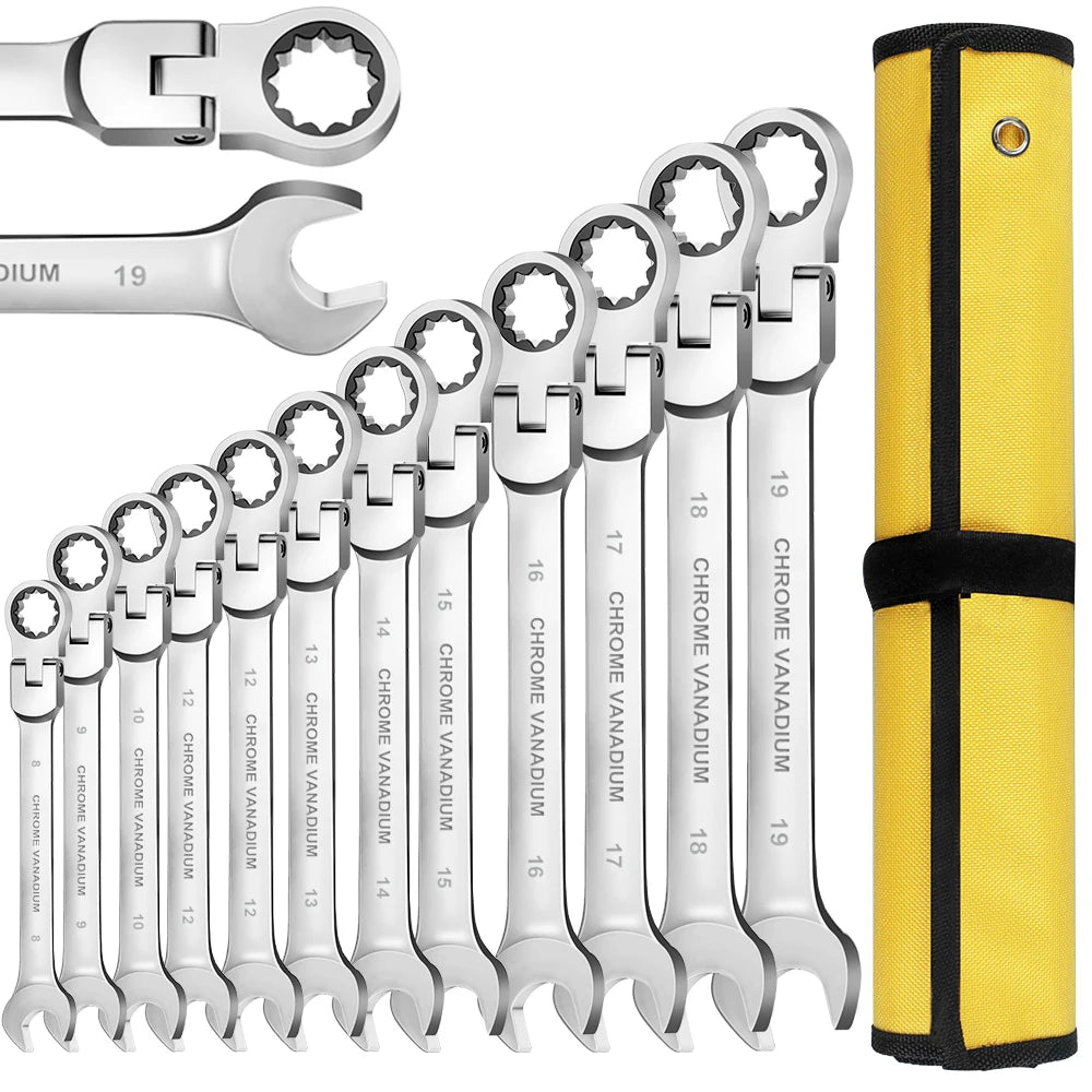 Clé à Cliquet Flex 180° WOZOBUY 6-22mm 72 Dents