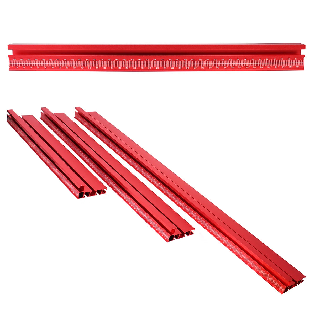 40CM 75 Type Red Aluminum Profile Router Fence Multi T-Track Table Saw Fence Woodworking T-Slot Miter Track Fence Stopper