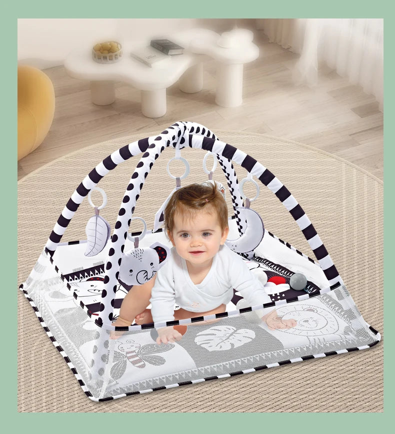 Multifunctional Baby Fitness Frame Crawling Mat Early Education Activity Fitness Room Toys Puzzle Game Mat Infant Rug Toys Gift