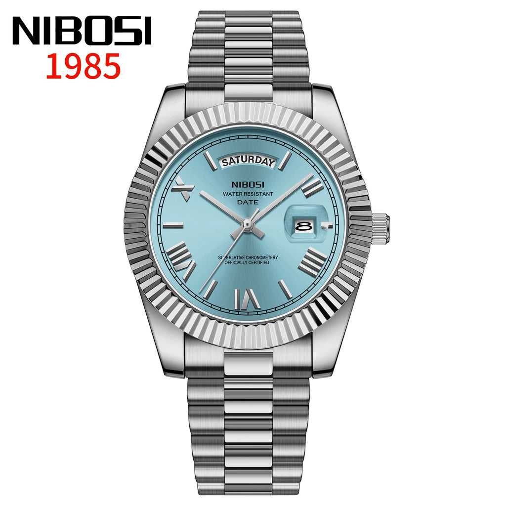 NIBOSI Top Brand Luxury Men Watches Fashion Wristwatch Day Date Miyota Quartz Watch Men Waterproof Steel Male Clock Reloj Hombre