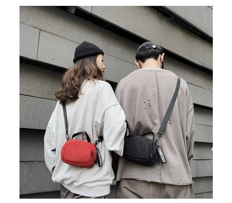 Casual Men's Single Shoulder Crossbody Bag  Mobile Phone Bag Dance Front Hanging Bag Leisure Fashion Brand Soft Nylon Mat...