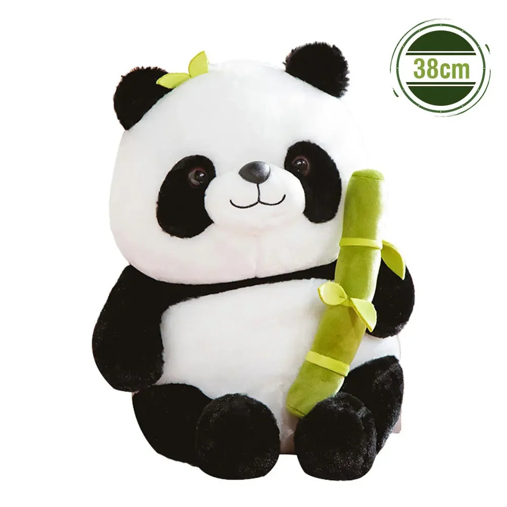 Cute Chinese Panda Doll with Removable Bamboo Tube PP Cotton Pillow Soft Plush Doll Girls Toy Children's Christmas Gifts Present