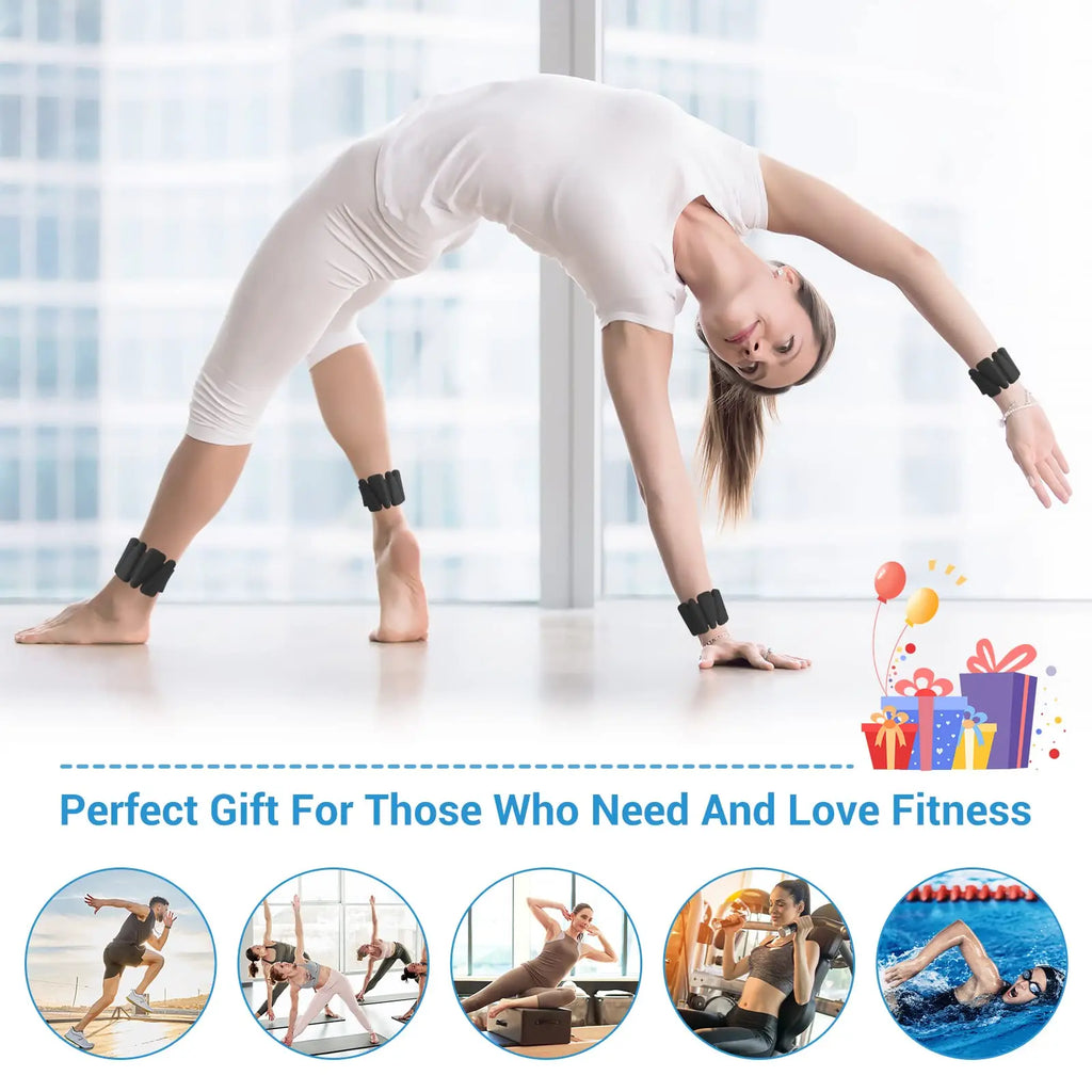 Pilates Weight Bangles Wrist & Ankle Weights for Women les - Set of 2, 1LB/ 2LB Each