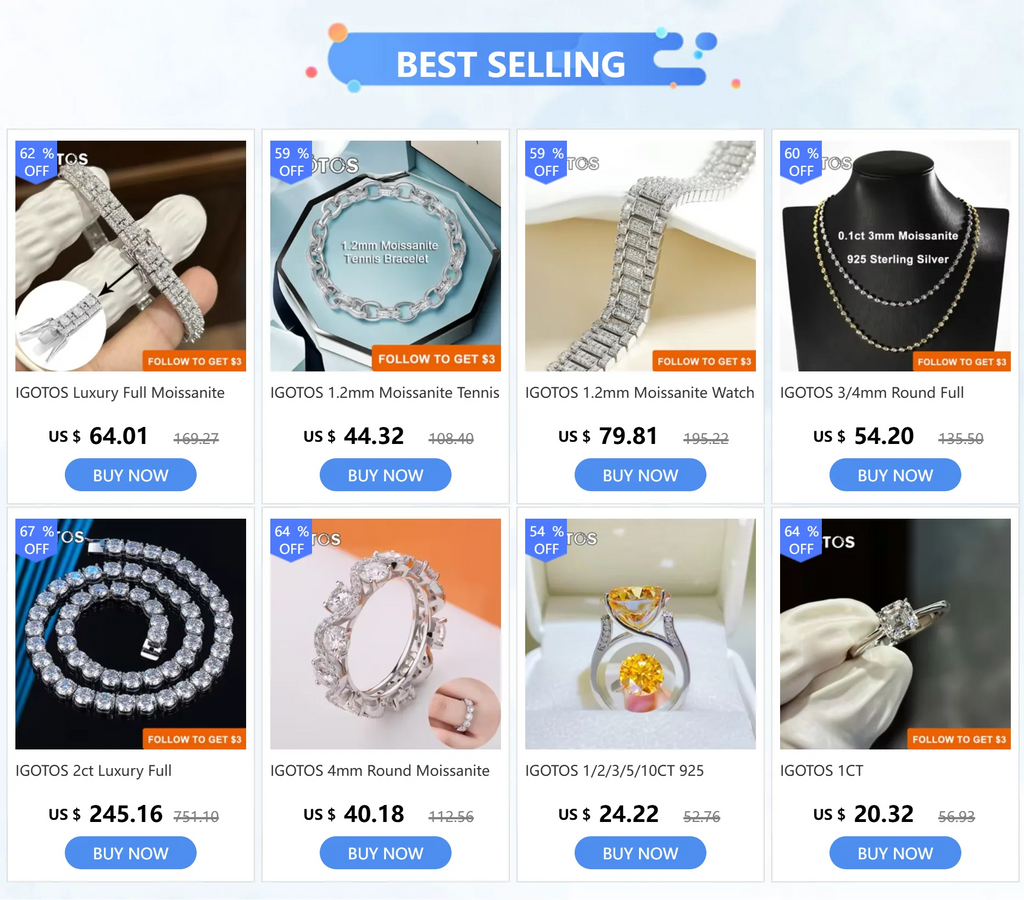 IGOTOS 1.2mm Moissanite Watch Chain Bracelet 925 Sterling Silver Certified Women Men Full Diamond Bangle Fine Jewelry