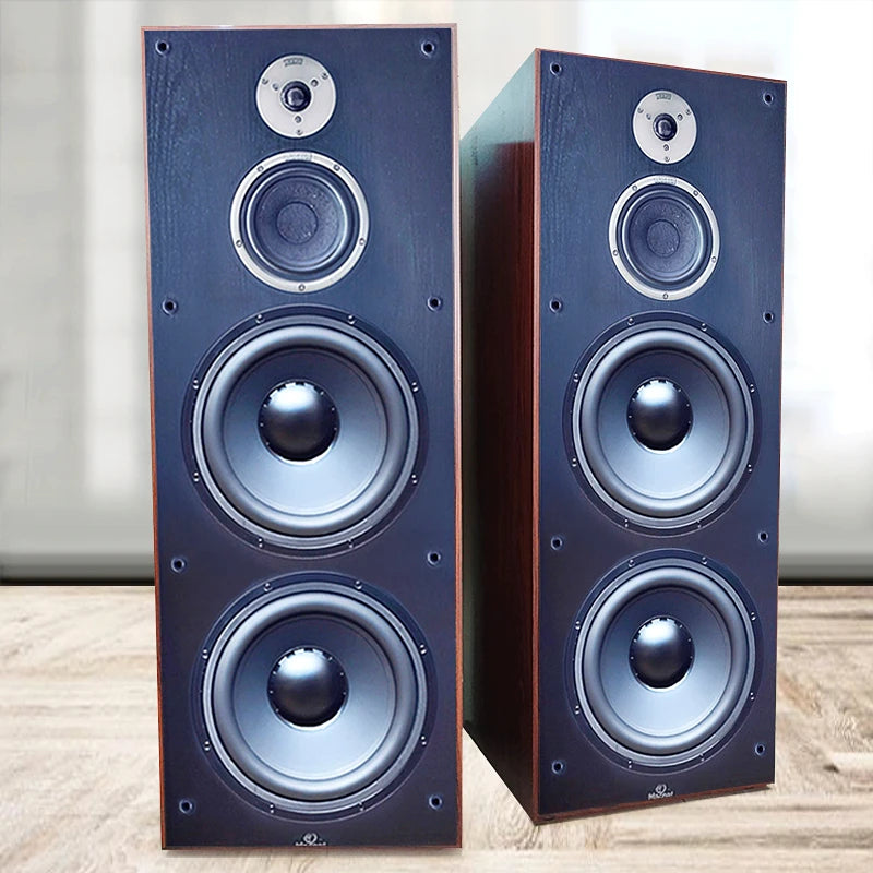 200W 12-inch Floor Speakers Surround Hi-fi Passive Speakers Home Theater High-power Bookshelf Speakers Three-unit Bass Speakers