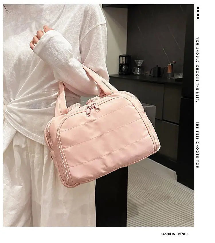 Large Capacity Portable Makeup Bag Travel Cosmetic Storage Waterproof Multi-layer Organizer High Aesthetic Value Handheld