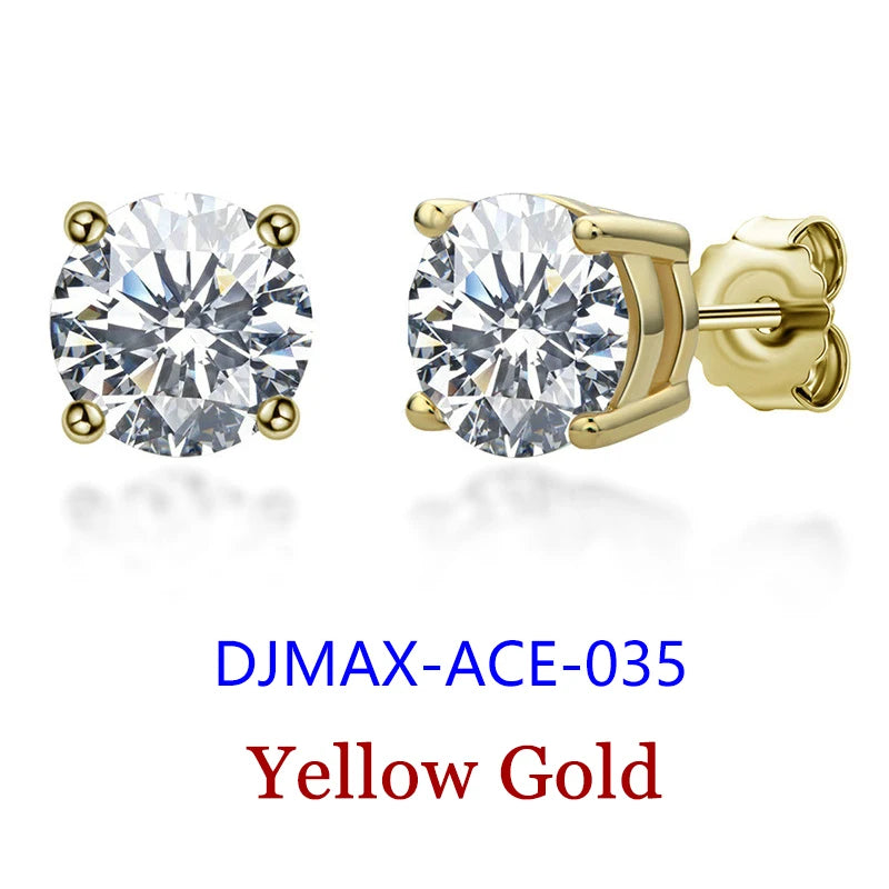 Premium 0.5-2ct Moissanite Diamond Stud Earrings for Women Orginal 925 Sterling Silver Screw Back Women Moissanite Earring 2026
