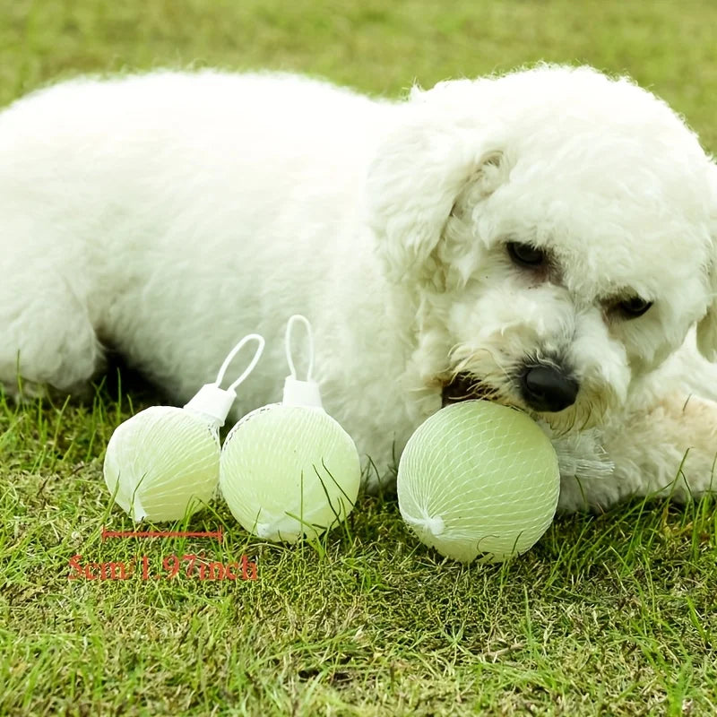 1 Night Light Squeak Dog Ball - Rubber Toy, Interactive Pet Play with Sound, Suitable for Nighttime Entertainment