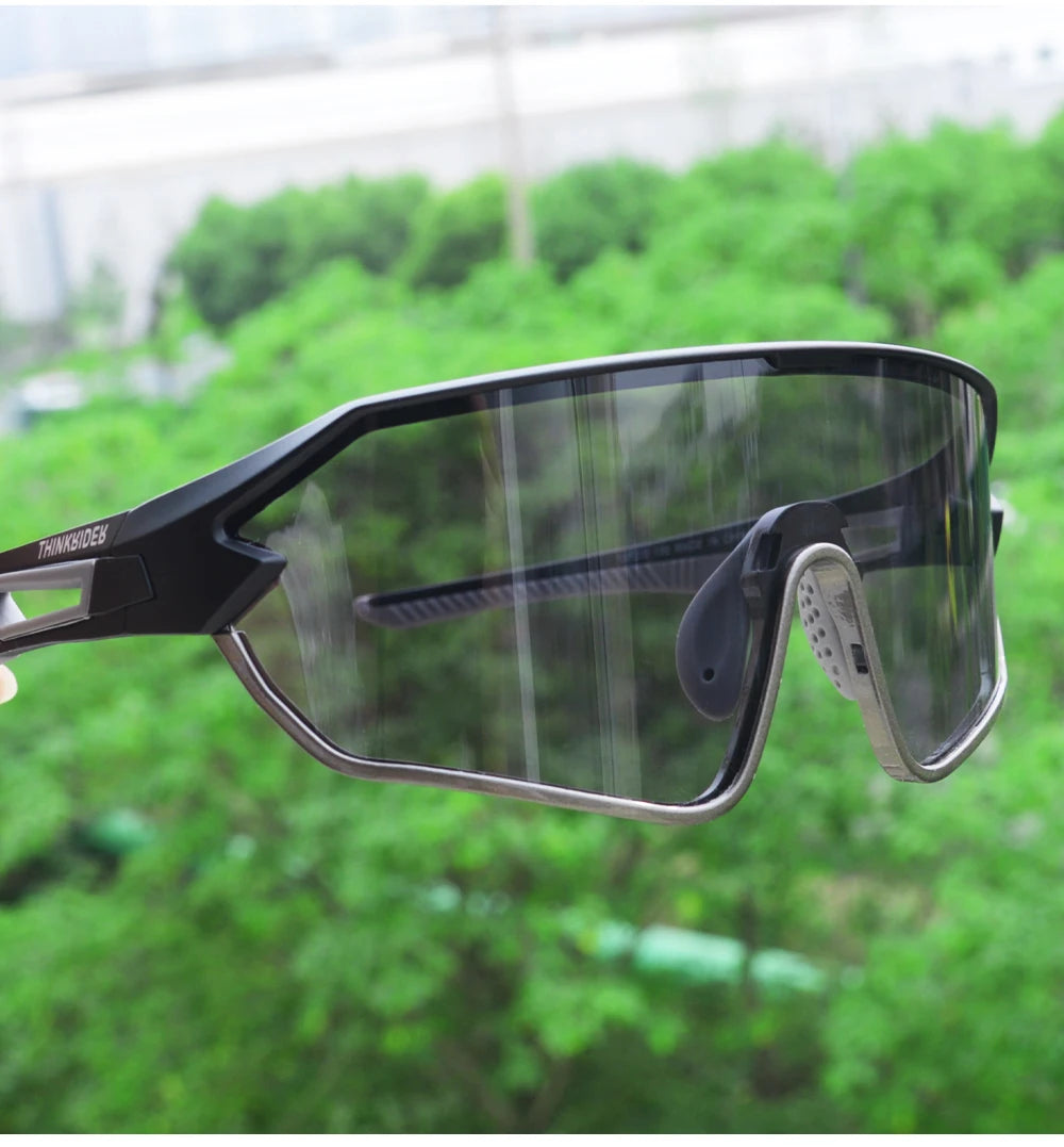 ThinkRider Bike Photochromic Cycling Glasses Bicycle Glasses Sports Men's Sunglasses MTB Road Cycling Eyewear Protection Goggles