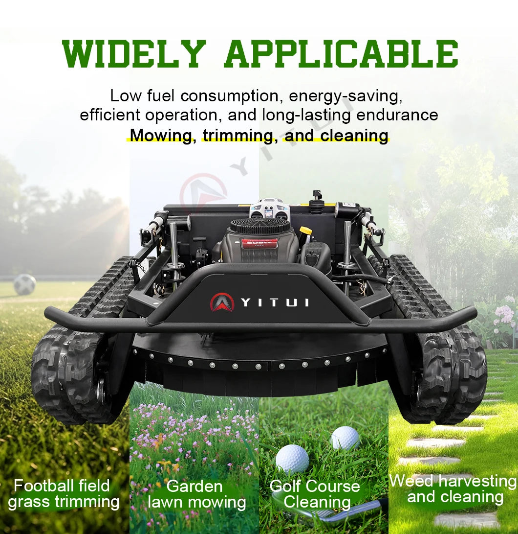 Personalized Customized Ce Epa All Terrain Lawn Mowing Robot With Rubber Tracks And Multi Functional Remote Control
