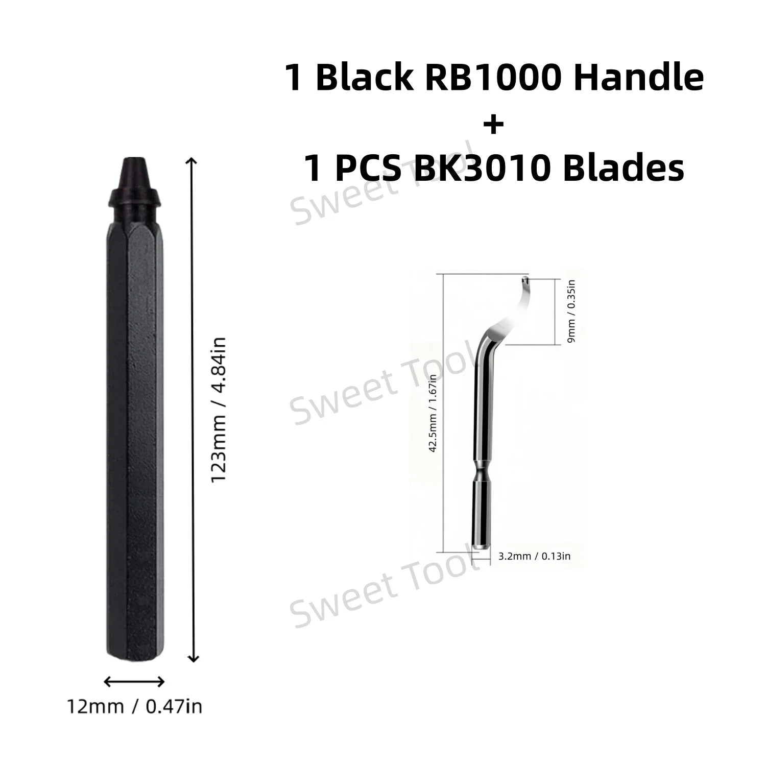 Deburring Tool Set RB1000 Black Metal Handle with 1/10/11 Swivel Blades for Metal PVC Plumbing 3D Printing Plastic Copper Resin