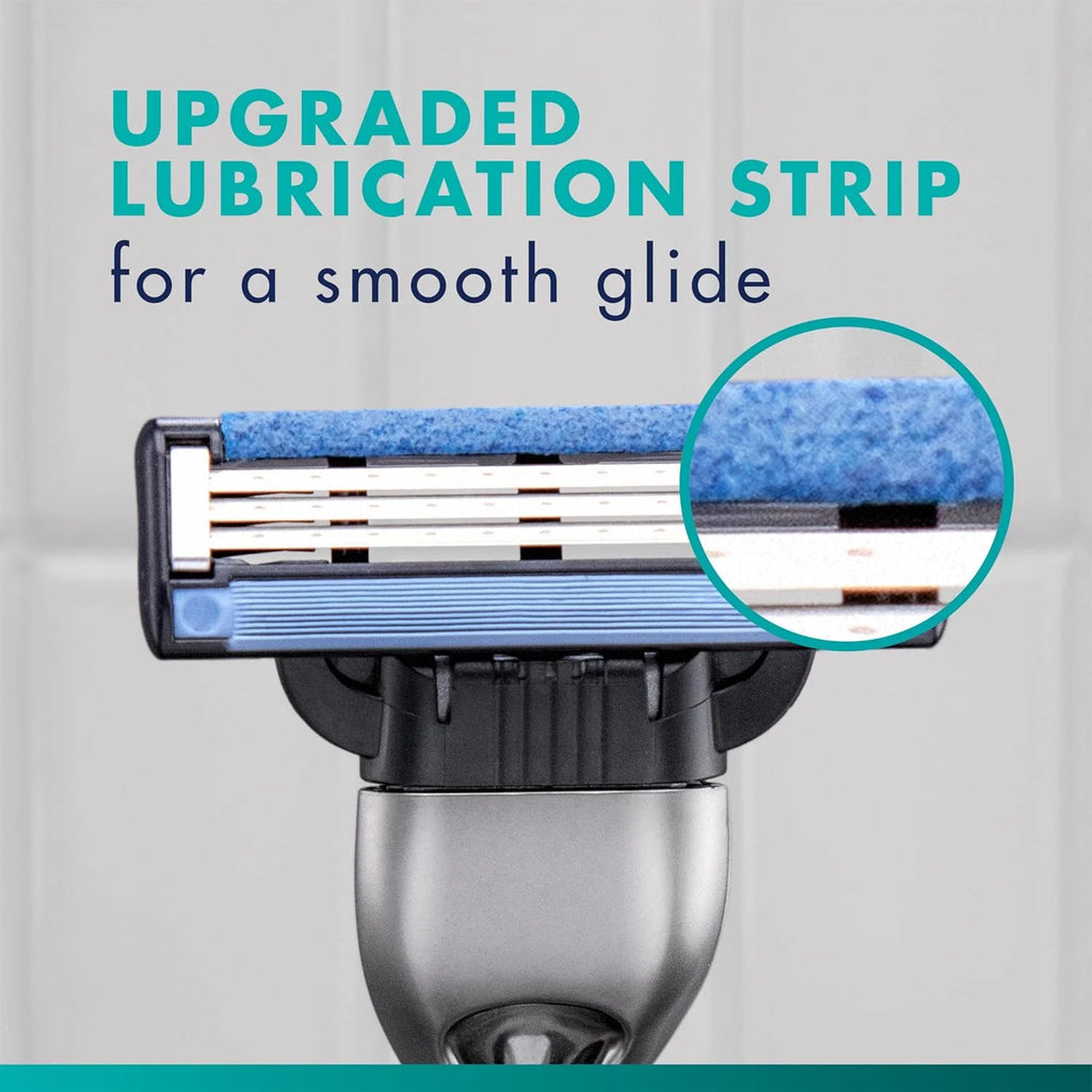 Gillette Mach3 Shaving Razor for Men,1 Razor Gillette 3-Blade Handle for Men’s Grooming,5 Razor Blade Refills,Lubrication Strip