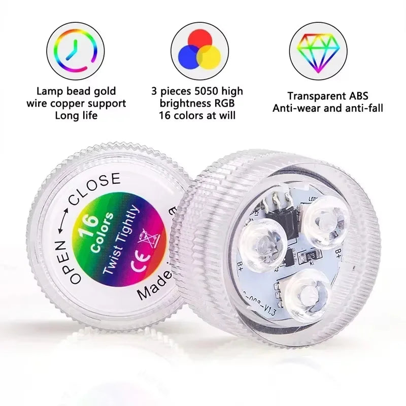 Remote Control Underwater Light Waterproof,Color Changing LED Pool Lamp for Indoor Aquarium, Bowl, Table Centerpiece Nightscape