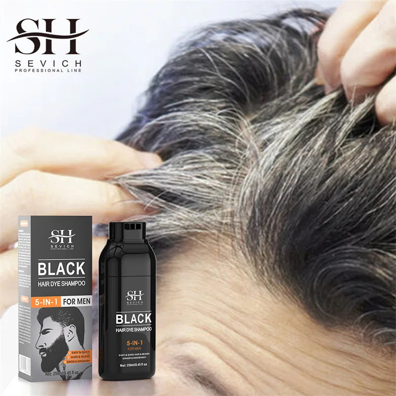 Hair Color Shampoo Instant Coloring Shampoo Cover Gray White Hair Concealer Natural Black Color for Men Women Hair Dye Coloring