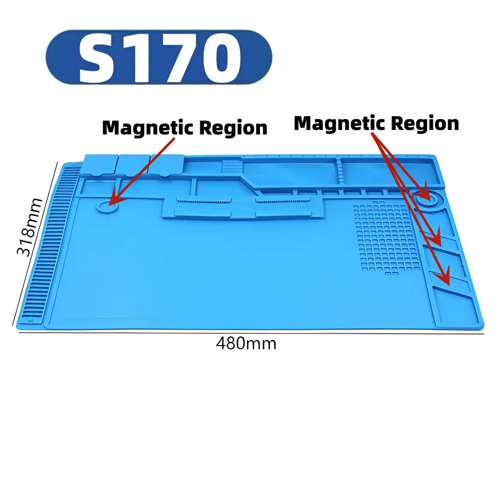 Durable ESD Silicon Soldering Mat Heat-Resistant Work Pad for Hot Air Gun Soldering Iron Station Repair Thermal Insulation Pad