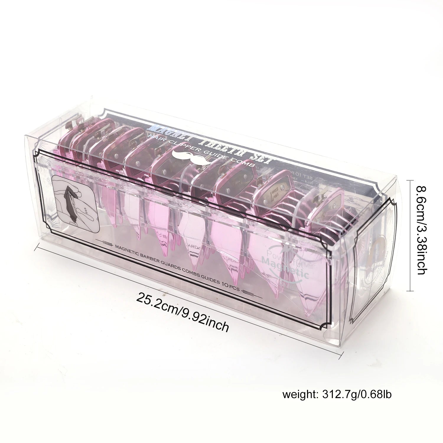 10 Piece Set Barbershop Hairdressing Electroplating Haircut Limit Comb Trimmers Positioning Comb Salon Styling Tool Bring A Box