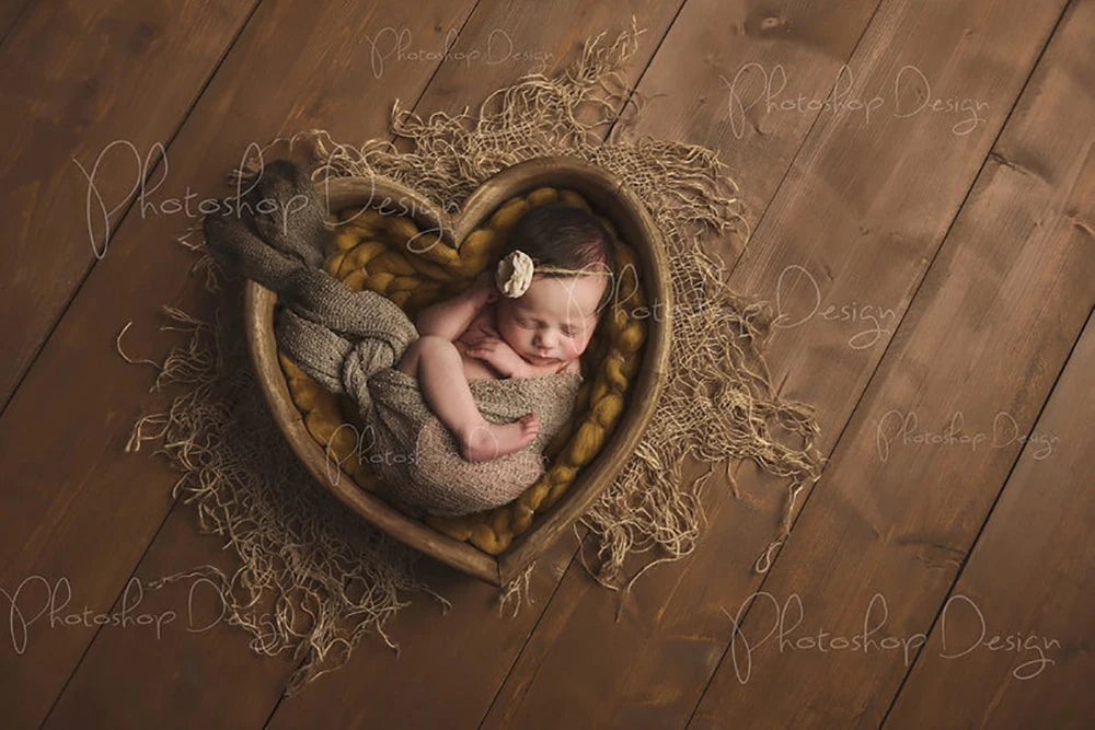 Baby Props Newborn Photography Accessories Vintage Wooden Basket Studios Shoot Props Wood Bucket Infant Photo Shooting Sofa Bed