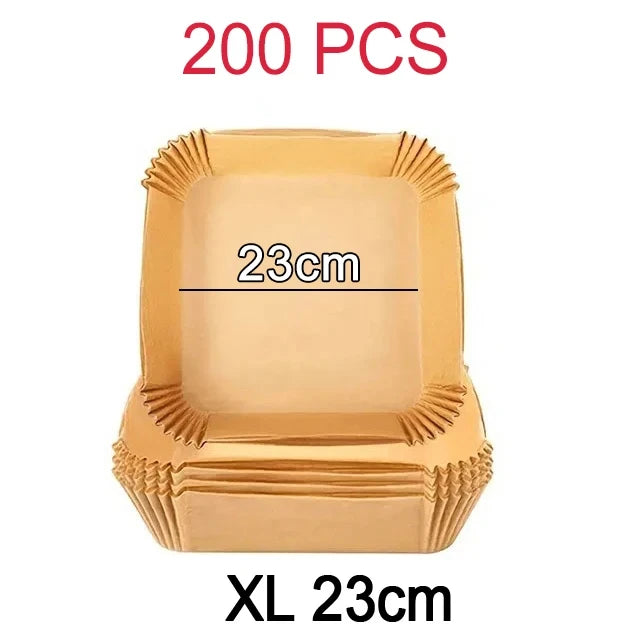 50-300Pcs Large Hot Air Fryer Paper Liners 23cm Square Airfryer Disposable Special Parchment Paper Trays 9inch Oven Baking Molds