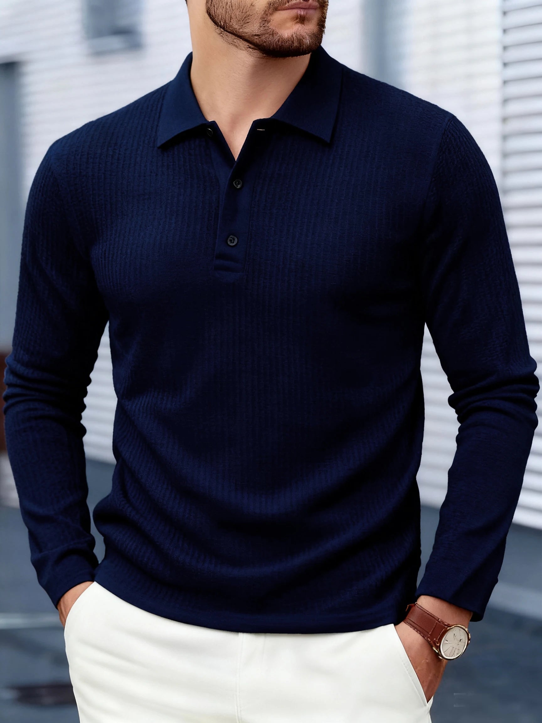 2026 New Men's Business Casual Long Sleeve Polo T-shirt Summer Comfortable Breathable Top male fFormal Occasions