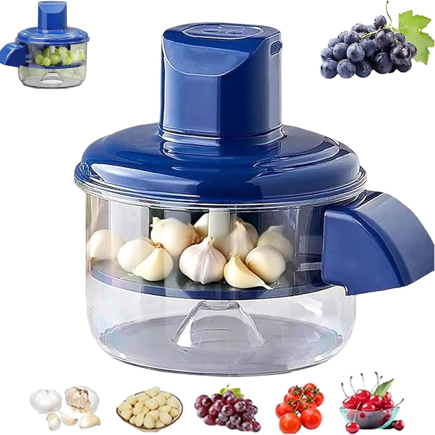 Upgrade 2-in-1 Automatic Grape Peeler Machine, Electric Garlic and Cherry Tomato Peeler, Cordless Fruit Skin Remover for Small P