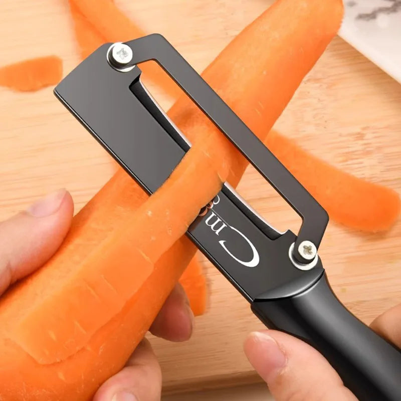 Stainless Steel Kitchen Peeler Multi-Function Kitchen-Specific Peeler for Slicing Fruit and Vegetables with Wooden/ Steel Handle