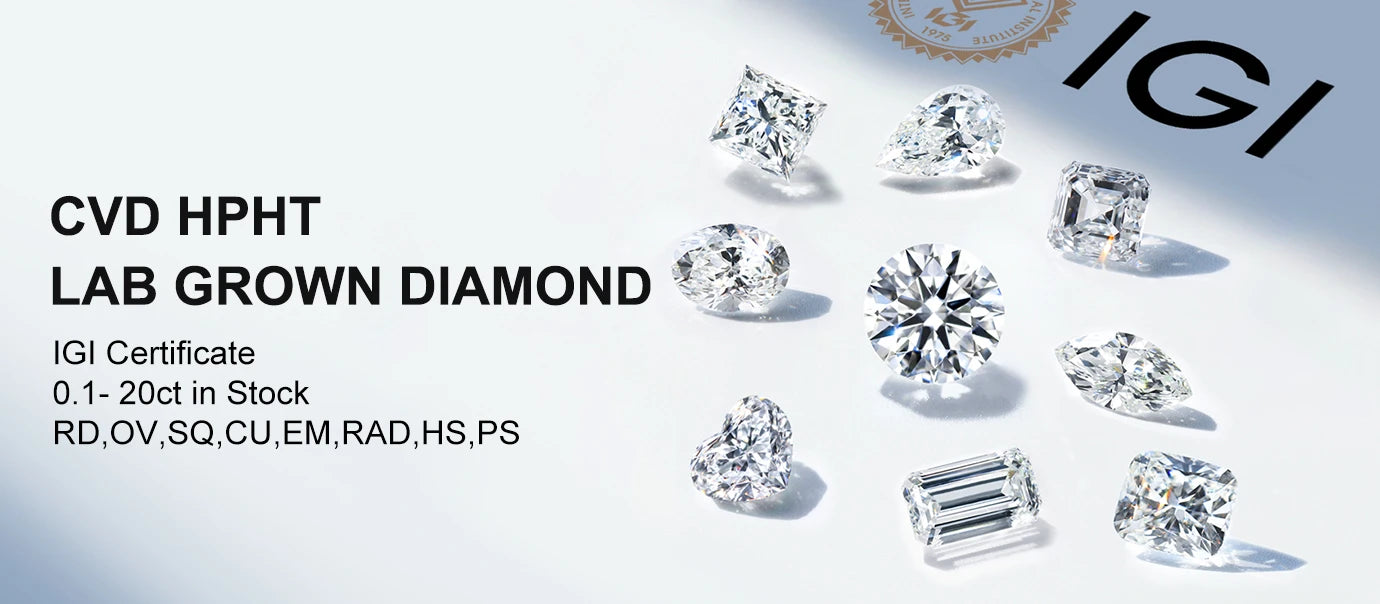 Messi Jewelry With IGI GIA Certificate Lab Grown Diamonds 0.3ct 0.5ct 0.8ct 1ct 1.5ct 2ct 3ct CVD HPHT Laboratory Diamond